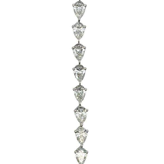 East-West Pear Cut Diamond Tennis Bracelet in Platinum