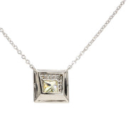 Fancy Square Halo Diamond Necklace