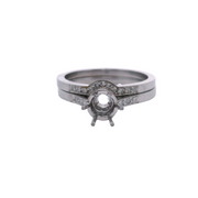 Delicate 6-Prong Accented Mounting In Platinum