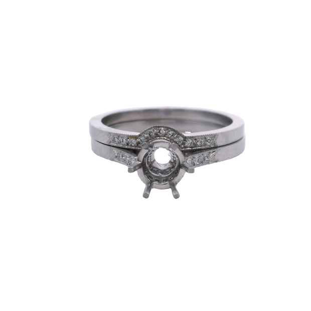Delicate 6-Prong Accented Mounting In Platinum