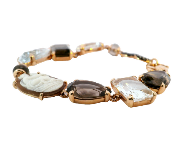 Cameo Smokey Rock Gemstone Bracelet