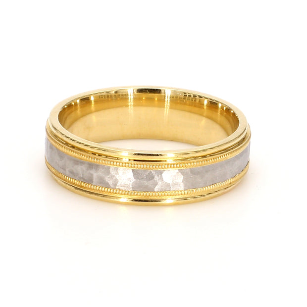Milgrain Hammered Plain Metal Band