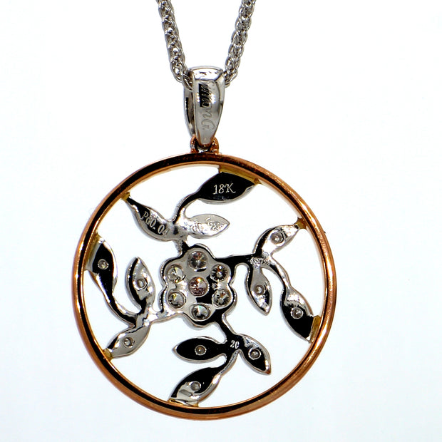 Floral Circle Diamond Necklace