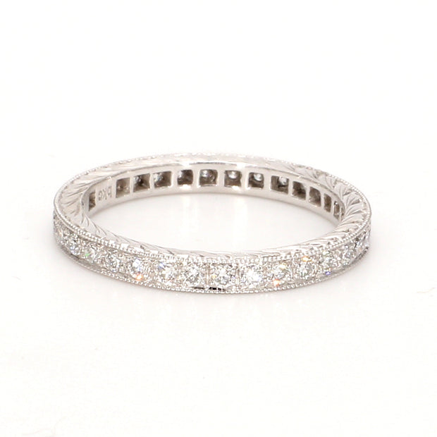 4-Prong Carved Eternity Band