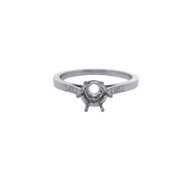 Delicate 6-Prong Accented Mounting In Platinum