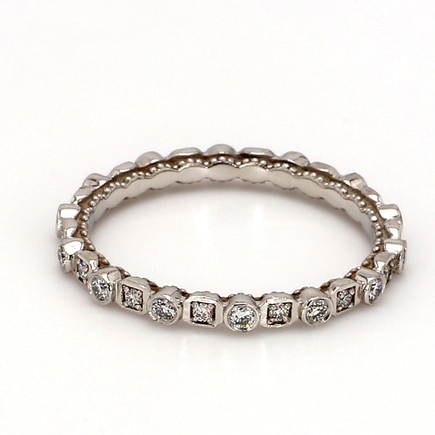 TACORI Sculpted Crescent Alternating Bezel-Set Eternity Band