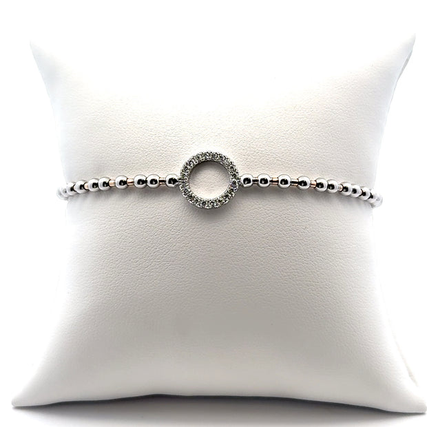 Circle Stretch 18K White Gold Bracelet