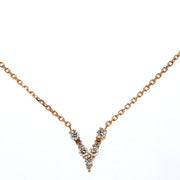Signet-V Diamond Necklace