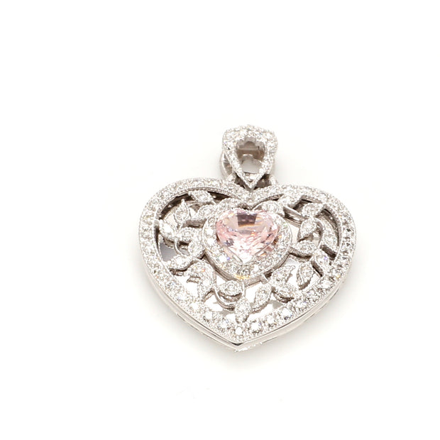 Pink Sapphire & Diamond Heart Locket