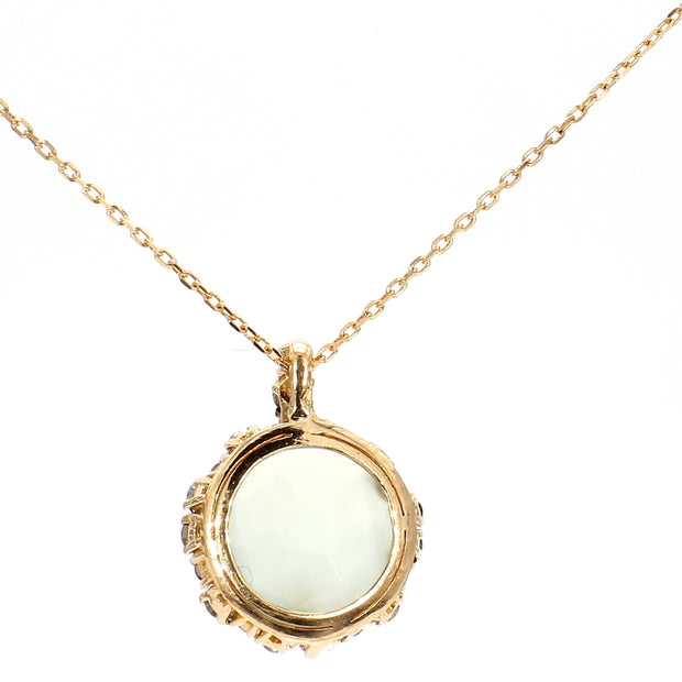 Rose Gold Starburst Diamond & Chalcedony Necklace