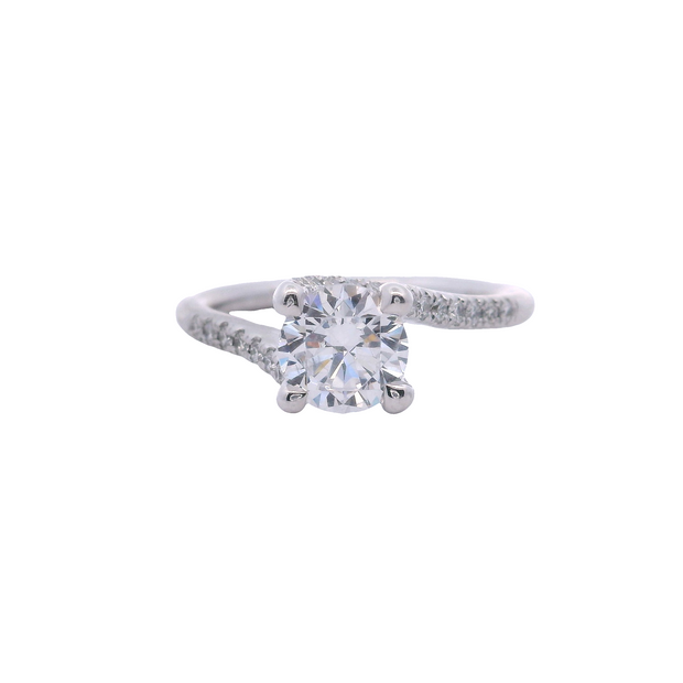 Bypass Style Pave Engagement Ring