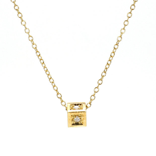 Cube Diamond Necklace
