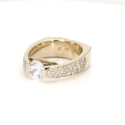 Solitaire Pave Engagement Ring