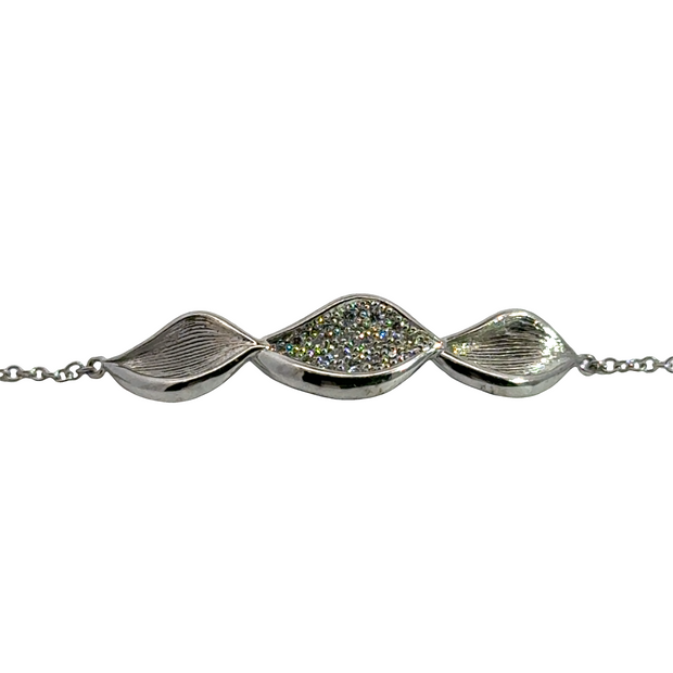 Dahlia | Petal Diamond Pavé Bracelet in 18kt White Gold