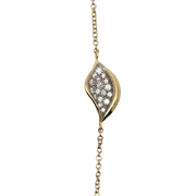 Dahlia | Petal Diamond Pavé Station Bracelet in 18kt Yellow Gold