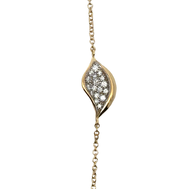 Dahlia | Petal Diamond Pavé Station Bracelet in 18kt Yellow Gold