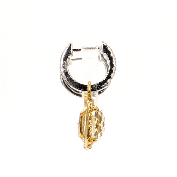 Lemon Quartz & Diamond Drop Earrings