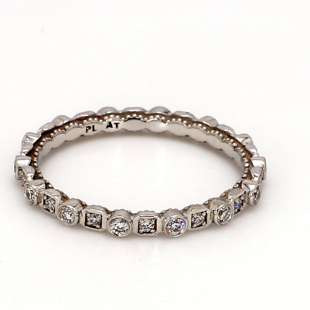 TACORI Sculpted Crescent Alternating Bezel-Set Eternity Band