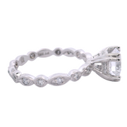 Vintage Inspired Solitaire with Scalloped Eternity Band