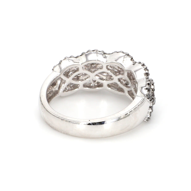 Black/White Weave Diamond Fashion Ring