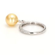 South Sea Pearl & Pave Diamond Fashion Ring