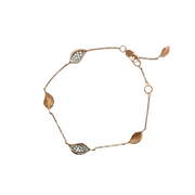 Dahlia | Petal Diamond Pavé Station Bracelet in 18kt Rose Gold
