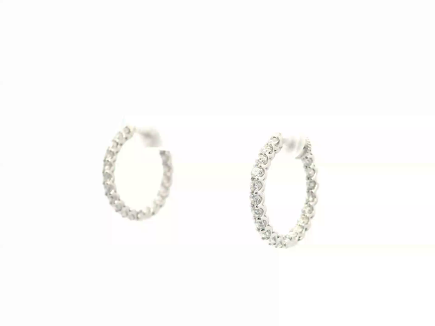 Locking Diamond Hoop Earrings