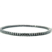 Men's Stretchable Bracelet | Oxidized White Gold