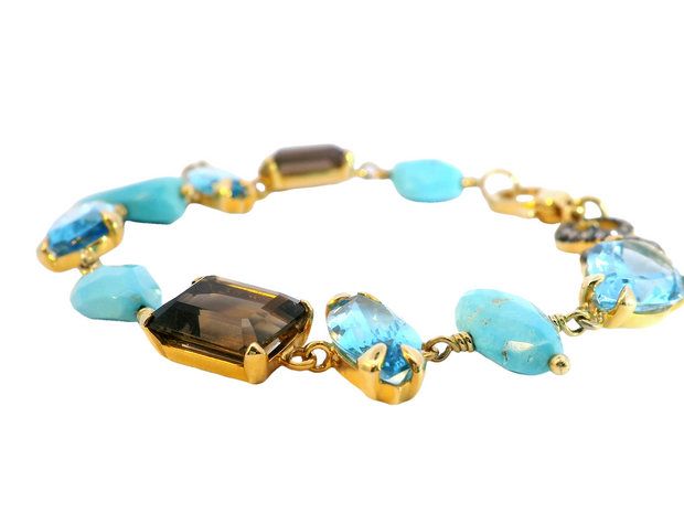 Turquoise Quartz Gemstone Bracelet
