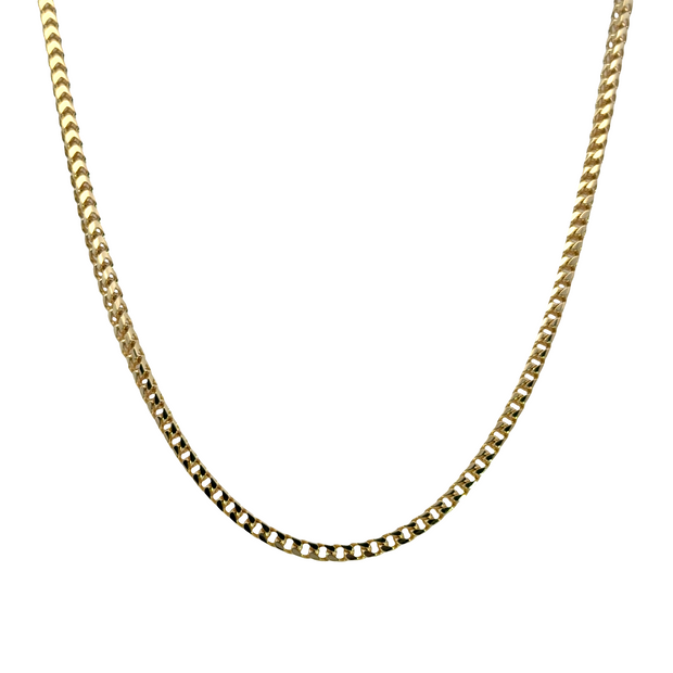 14K Yellow Gold Square Franco Chain
