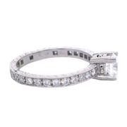 Vintage-Inspired Hand Engraved Solitaire with Eternity Band