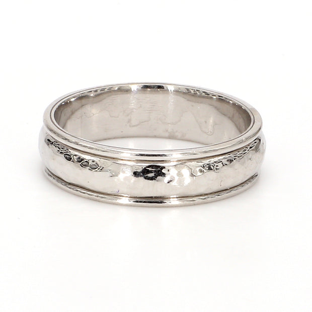 Milgrain Hammered Plain Metal Band
