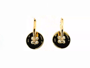 18K Yellow Gold Diamond Button Earrings