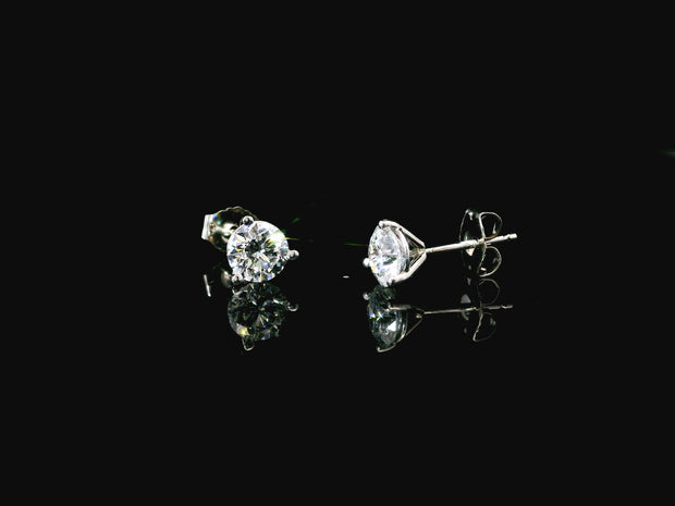 Platinum Lab-Grown Diamond Martini Studs 1.02CTW