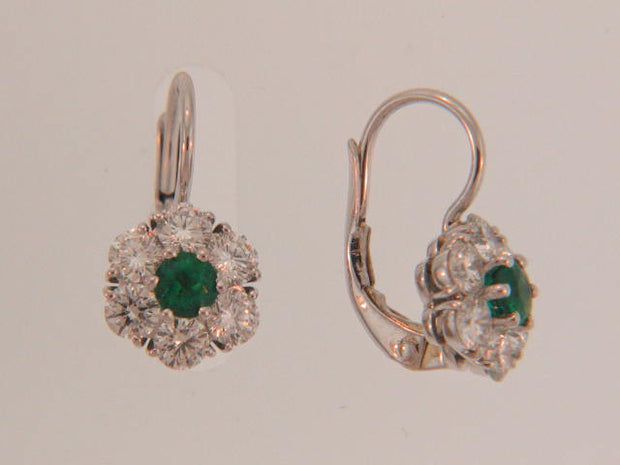 Emerald Halo Metal Earrings