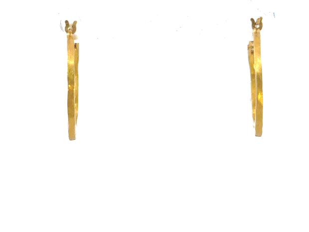 Freeform 22K Yellow Gold Natural Diamond Hoop Earrings