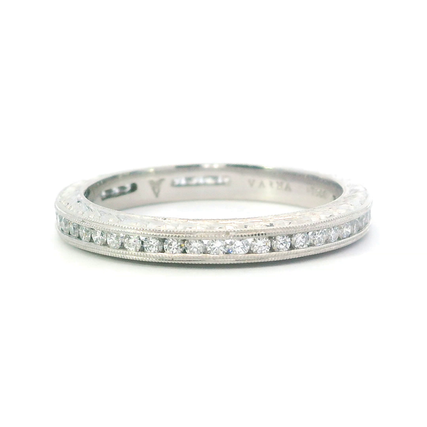 Channel-Set Engraving Eternity Band