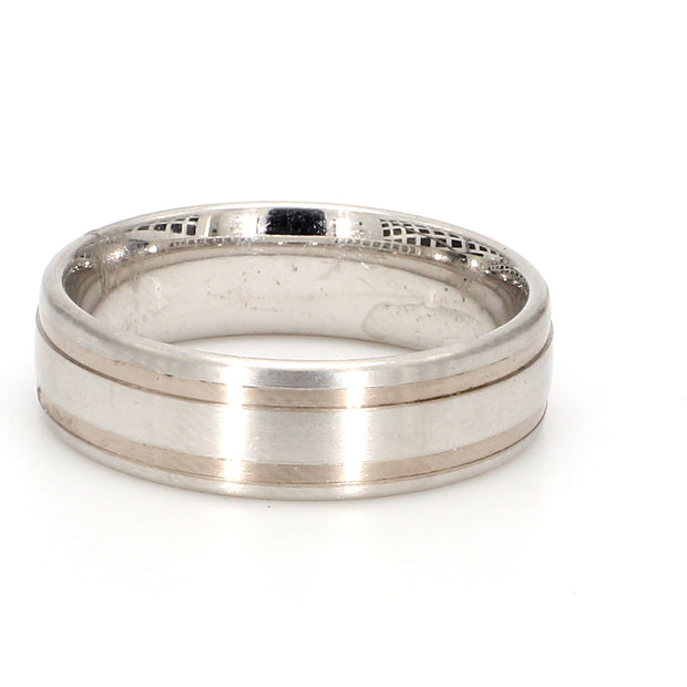 Grooved Matte Platinum Band