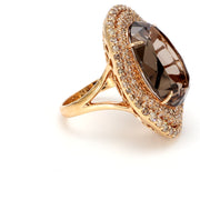 Smokey Quartz Sunshine Gemstone Fashion Ring