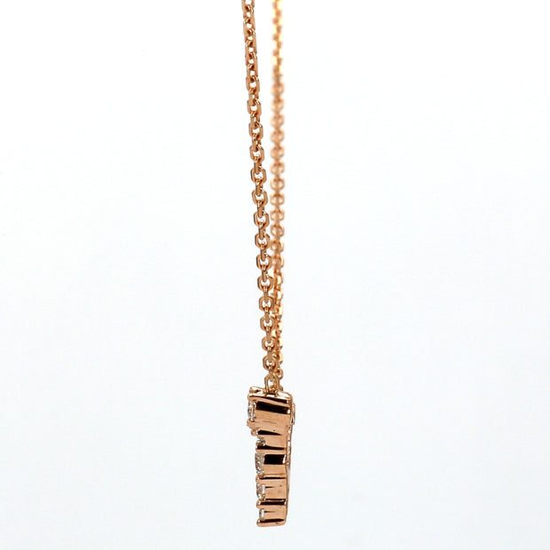 Signet-V Diamond Necklace