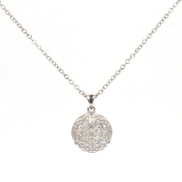 Domed Pave Diamond Necklace