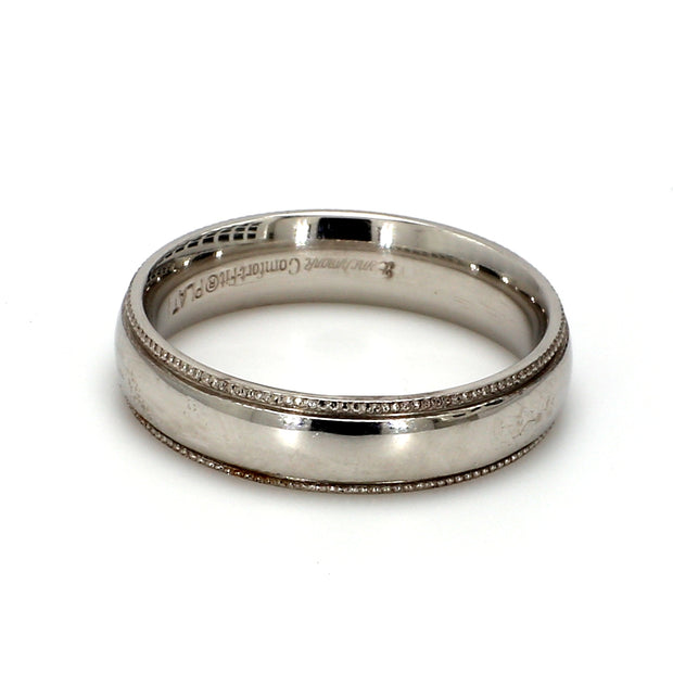 Milgrain Polished Plain Metal Band