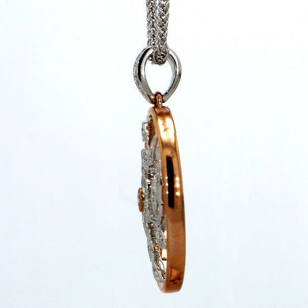 Floral Circle Diamond Necklace