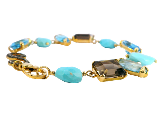 Turquoise Quartz Gemstone Bracelet