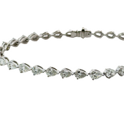 East-West Pear Cut Diamond Tennis Bracelet in Platinum