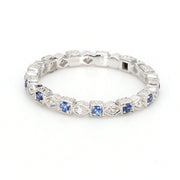 Alternating Sapphire Three-Quarter Band