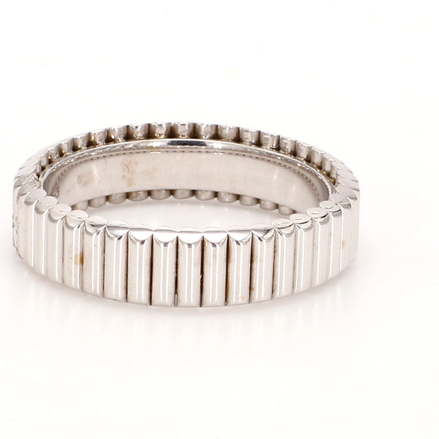 Tubetto Textured White Gold Band