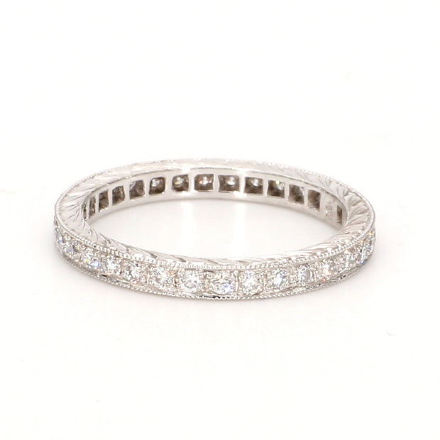 4-Prong Carved Eternity Band