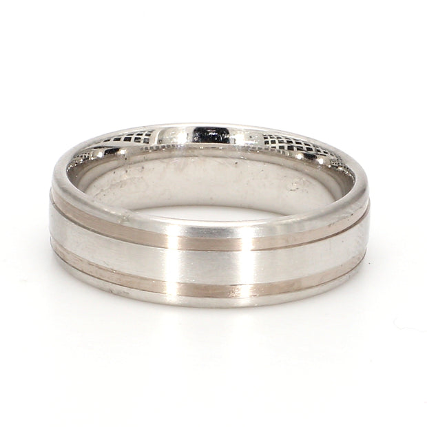 Grooved Matte Platinum Band