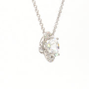 Halo Ruby Diamond Necklace